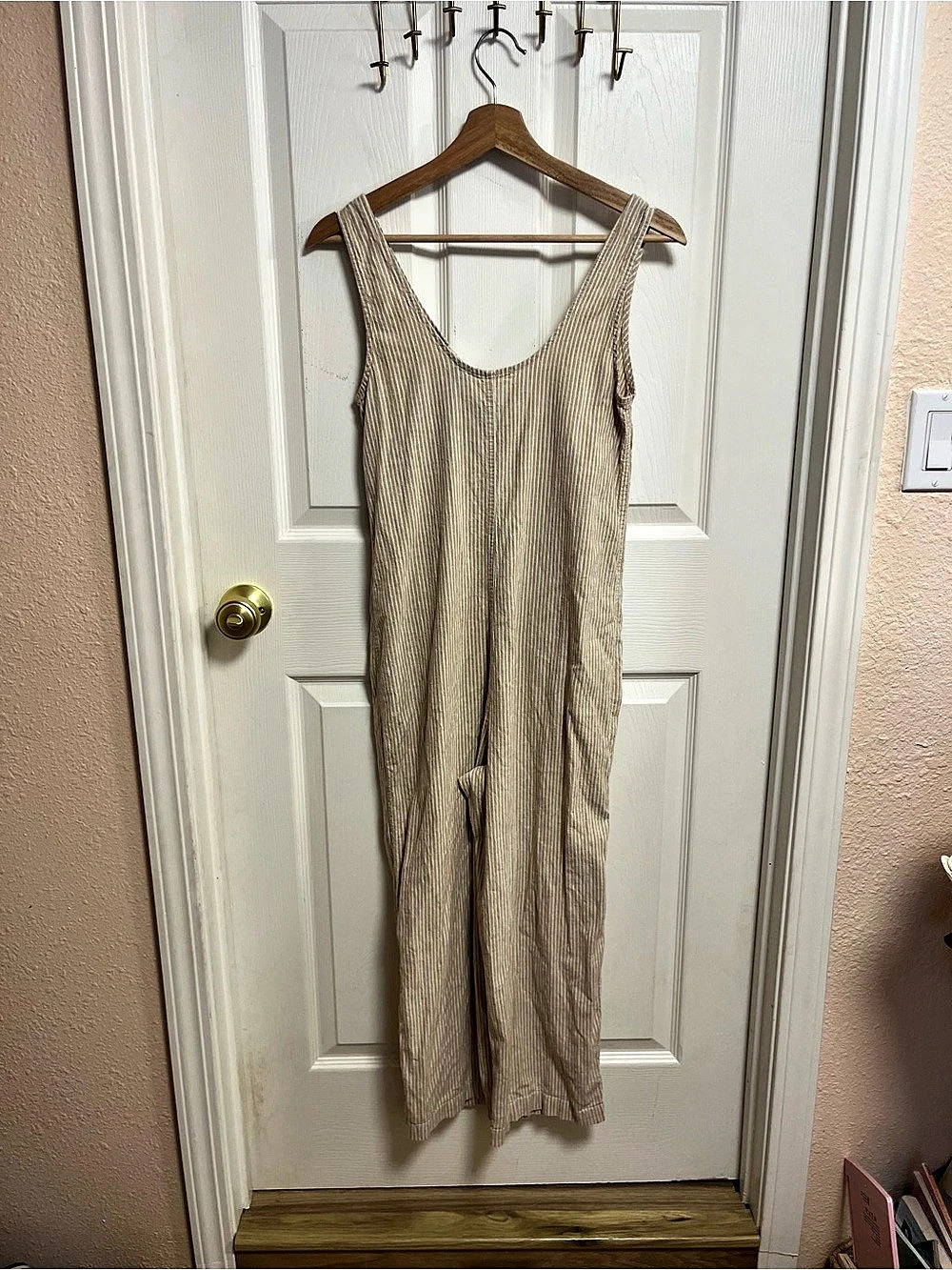 Marine Layer Sydney Beach Jumpsuit Striped Jumpsuit in Beige & White XS - Picture 10 of 16